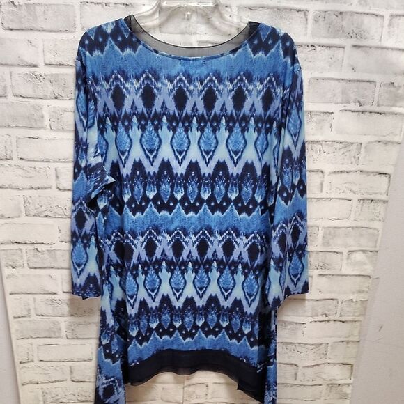 Indigo Blue Relaxed Asymmetrical Tunic - Picture 3 of 3